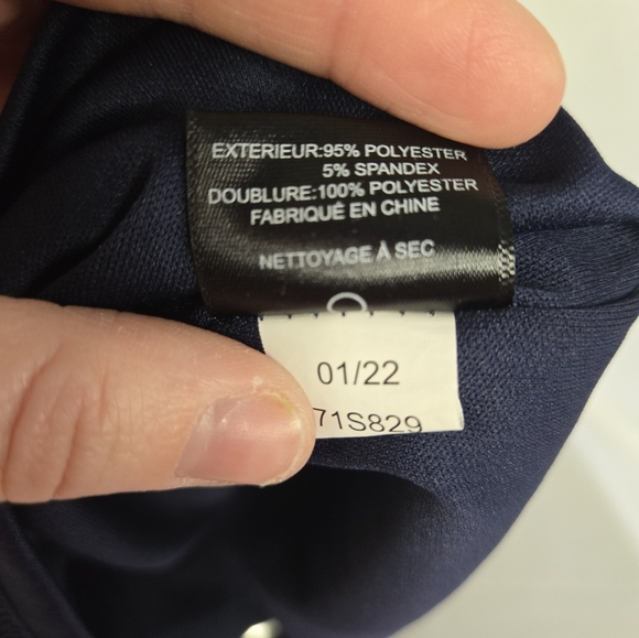 Sam Edelman Cowl Neck Ruched Jersey Midi Dress | Size LARGE Navy Blue - Picture 9 of 15